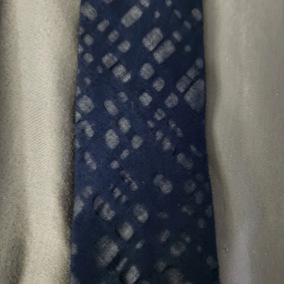 Marwood Blue Skinny Cotton Tie - Picture 3 of 10